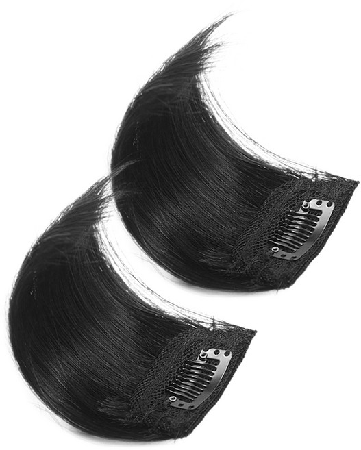 하이유니 인모 헤어뽕 똑딱이 붙임머리 피스 5.5 x 10 cm, 네츄럴블랙, 2개