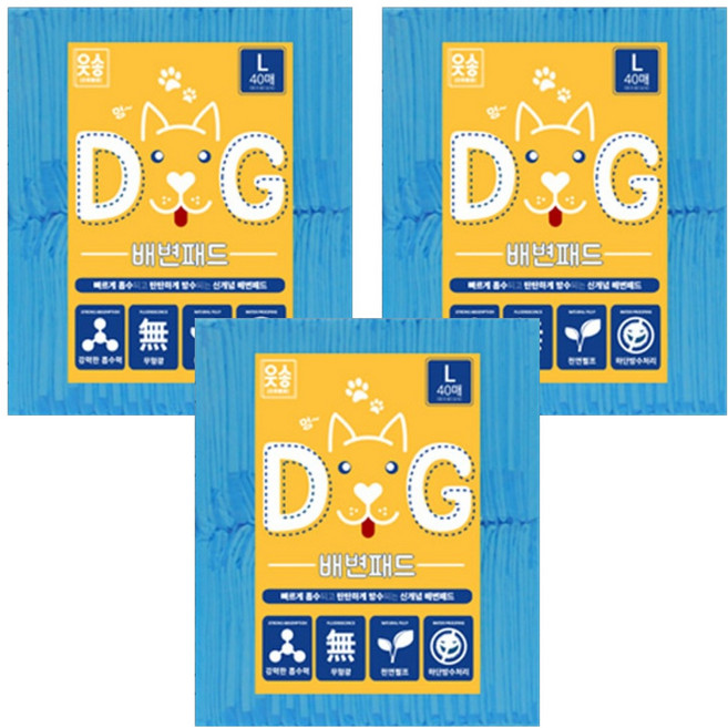 일상잡화 프리미엄 애견 배변패드, 40개입, 3개