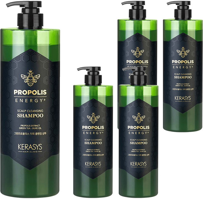 KERASYS 蜂膠活力光澤洗髮精 綠蜂膠, 1L, 5瓶