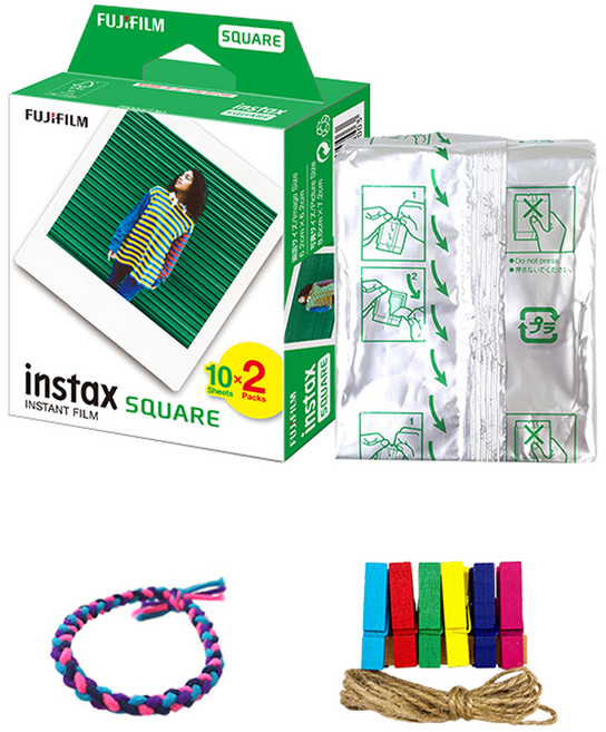 FUJIFILM 富士 instax 方形底片 30p + 2種隨機配件組合, 1套
