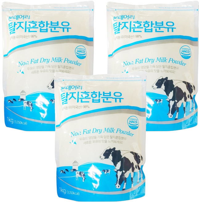 본데어리 탈지 혼합분유, 1kg, 3개