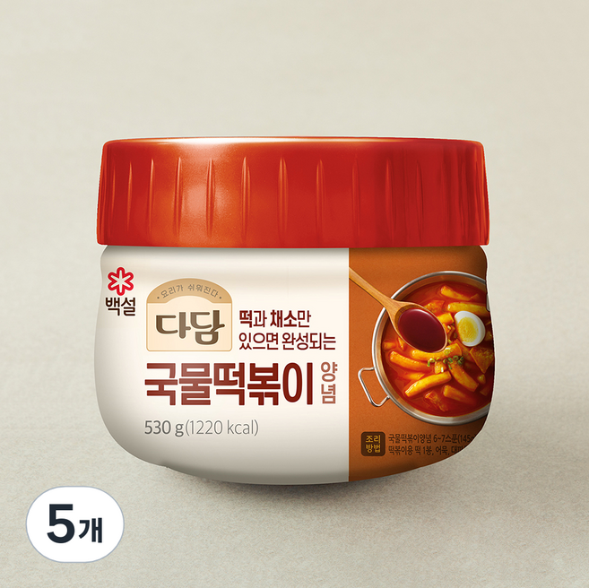 다담 국물떡볶이 양념, 530g, 5개