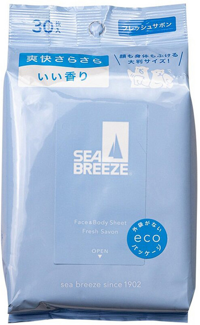 SEA BREEZE 爽身濕紙巾(全身用)-清爽皂香, 1入, 1包