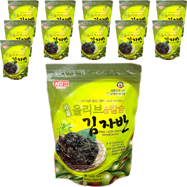 시골 올리브 & 칼슘 김자반, 70g, 12개