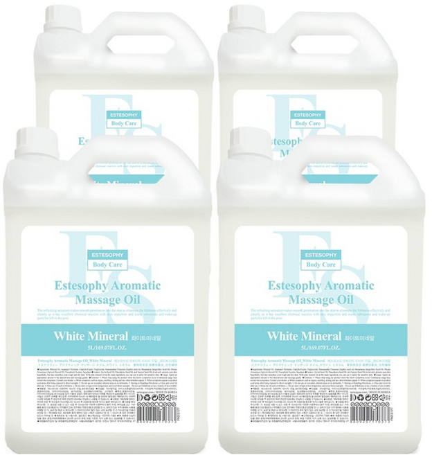 에스테소피 바디 마사지 오일 화이트미네랄, 5L, 4개