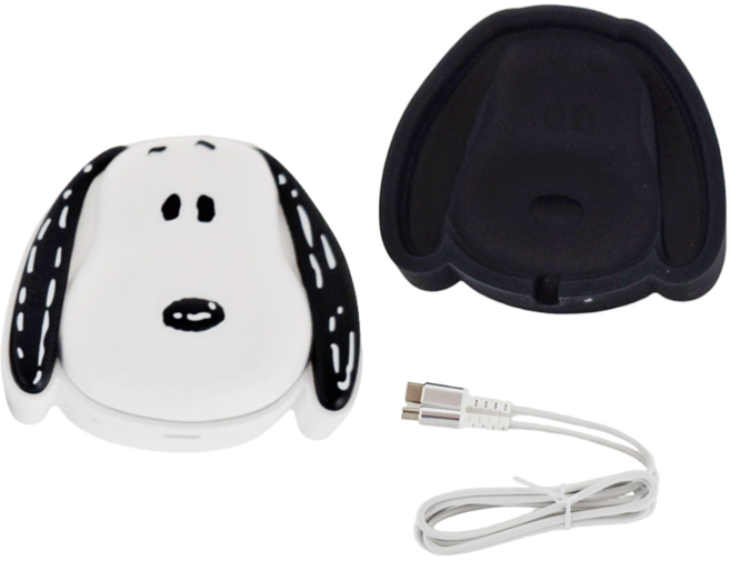 PEANUTS 史努比 造型無線充行動電源5600Series 附底座 + 線材, PSN-117, 白色 + 黑色, 84 x 75 x 35mm, 1個