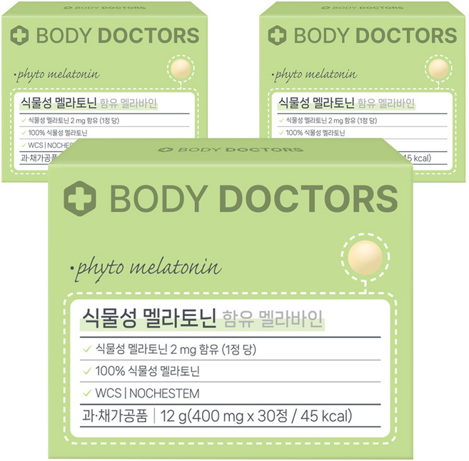 바디닥터스 식물성 멜라토닌 함유 멜라바인, 30정, 3개