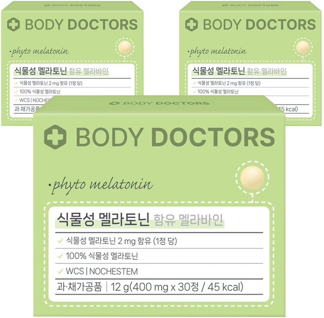 바디닥터스 식물성 멜라토닌 함유 멜라바인, 30정, 3개 - 쿠팡