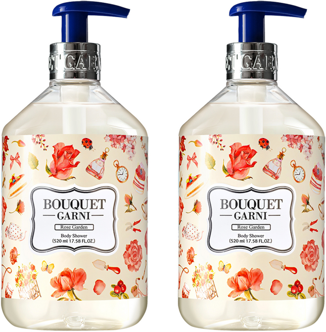부케가르니 프레그런스드 바디워시 로즈가든, 520ml, 2개