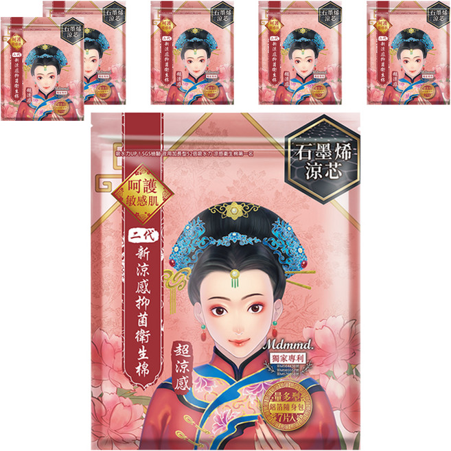Mdmmd. 明洞國際 後宮二代系列 石墨烯超涼感抑菌衛生棉, 量多型(28cm), 7片, 6包