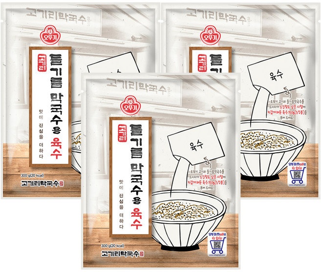 오뚜기 고기리 들기름 막국수용 육수, 300g, 3개