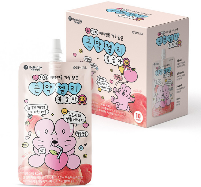 맥널티커피 10가지 비타민을 가득 담은 곤약젤리 복숭아 10개입, 1.3kg, 1개