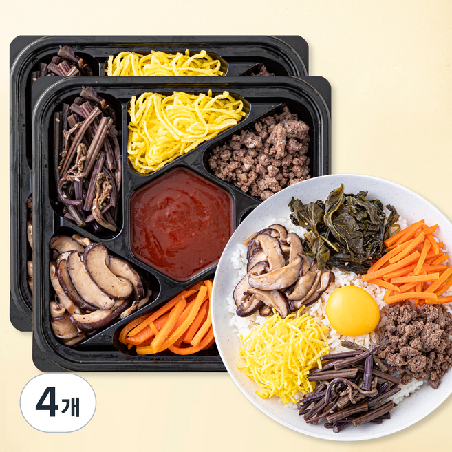 슈퍼키친 바로만든 소고기나물 비빔밥 재료, 210g, 4개