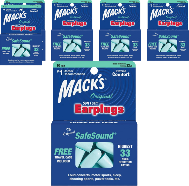 MACK'S 美國 泡棉耳塞 湖藍色, 6組, 10副