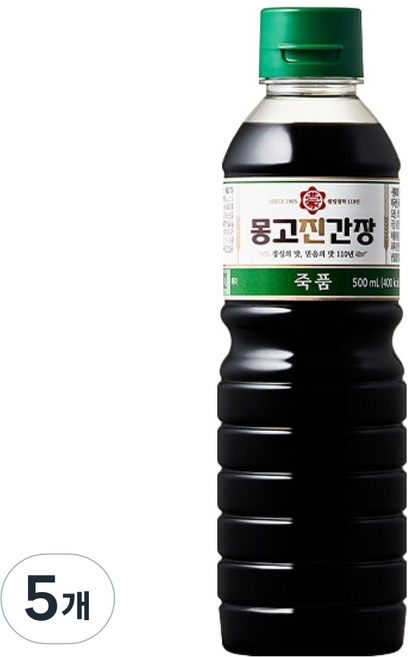 몽고진간장 몽고장유 죽품, 5개, 500ml