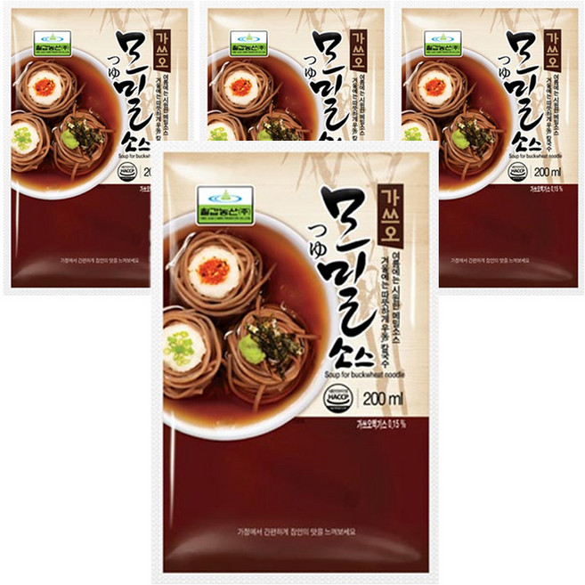 모밀 소스 파우치, 200ml, 4개