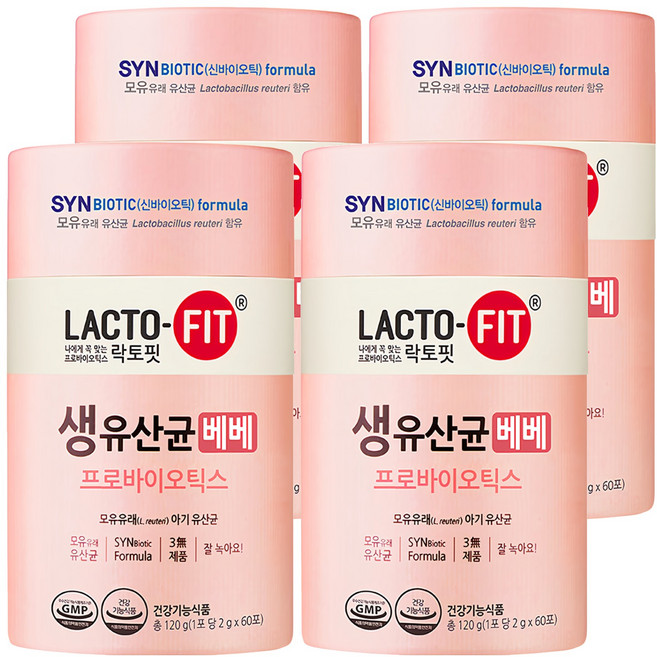 Chong Kun Dang 鍾根堂 LACTO-FIT 益生菌 幼兒款, 60包, 2g, 4罐