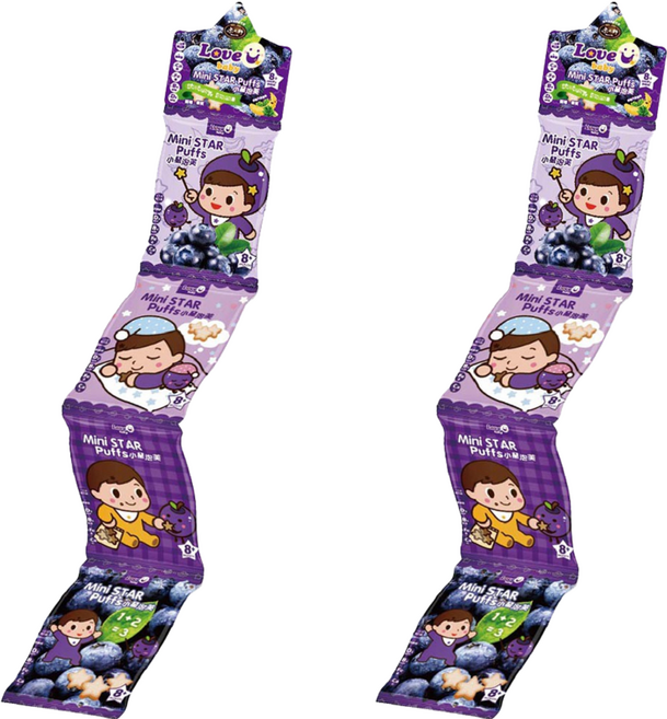 master mi 米大師 小星泡芙 4包, 藍莓 + 香蕉, 32g, 2組