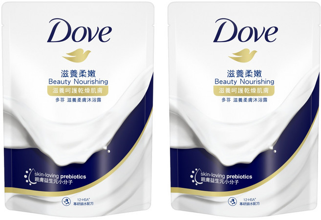 Dove 多芬 滋養柔膚沐浴乳補充包 滋養柔嫩, 580g, 2組