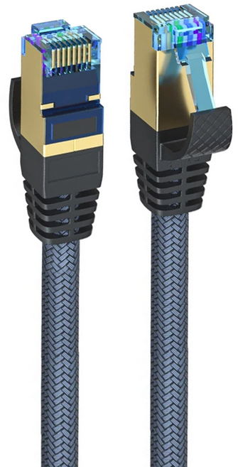 POLYWELL 寶利威爾 CAT8 40Gbps 超高速網路編織線 PW15-W48-D201, 1m, 灰色, 1條