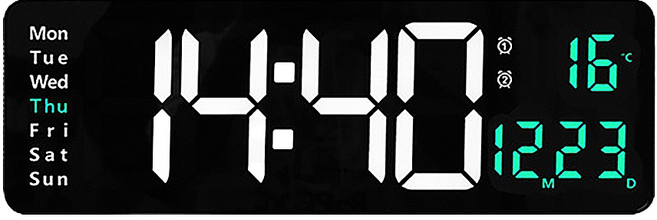 Beauty life LED電子數字掛鐘 電子鐘 無氛圍燈, 黑色