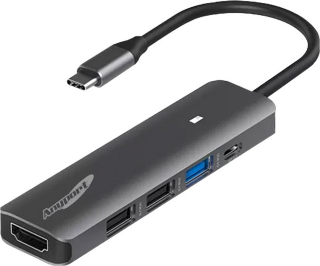 애니포트 5포트 USB3.0 멀티허브 C타입 AP-TC51PH, 혼합색상, 1개