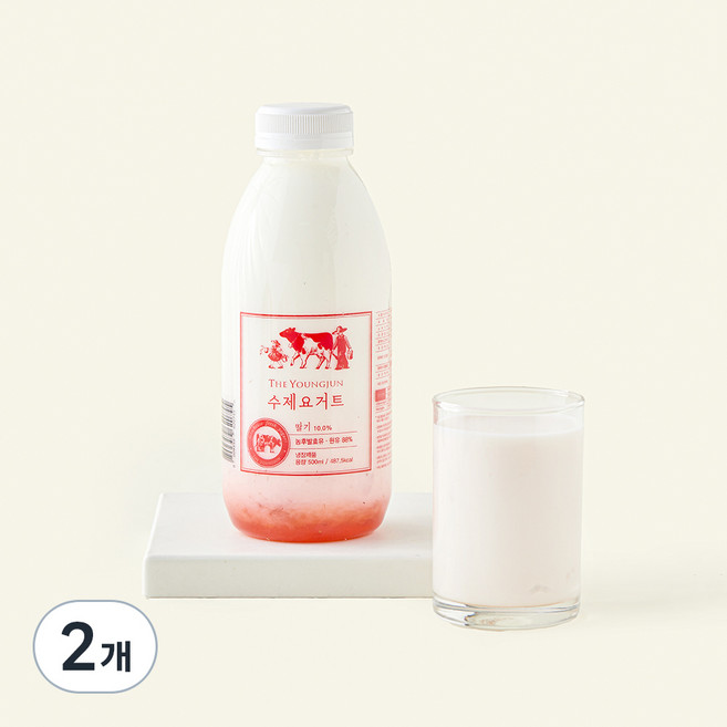 영준목장 수제 요거트 딸기, 500ml, 1개입, 2개