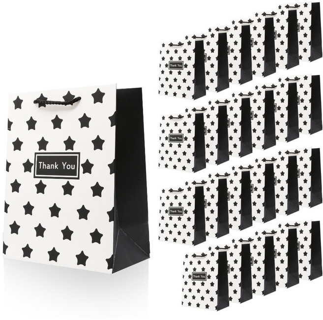 리드홈 튼튼한 코팅 쇼핑백, 스타, 24개