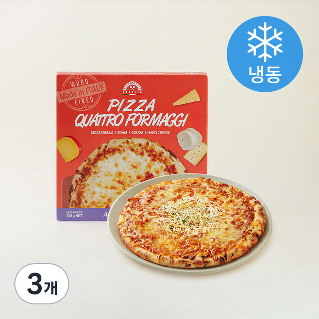 잇딸리아 화덕피자 콰트로포르마지 (냉동), 330g, 1개입, 3개