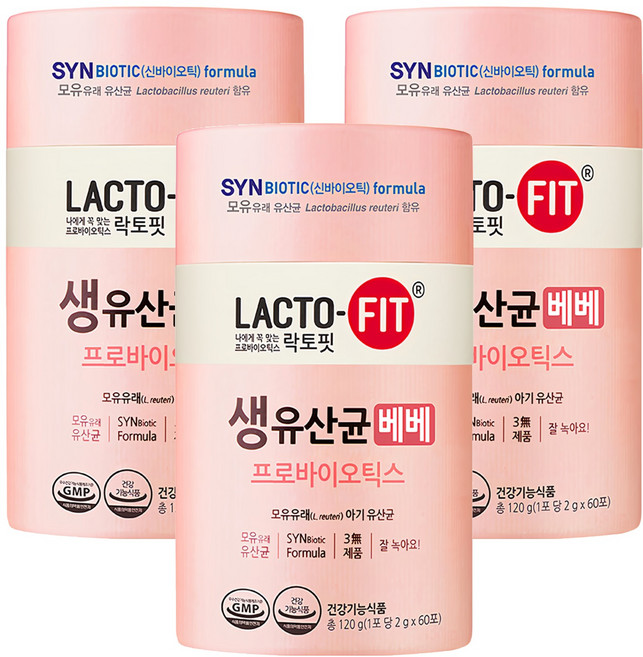 Chong Kun Dang 鍾根堂 LACTO-FIT 益生菌 幼兒款, 60包, 2g, 3罐