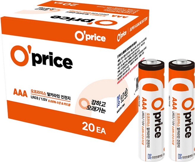 오프라이스 알카라인 AAA건전지, 20개입, 1개
