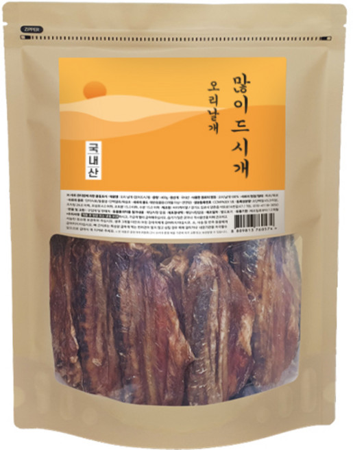 바이케이알 많이드시개 대용량 수제 간식, 오리날개, 400g, 1개