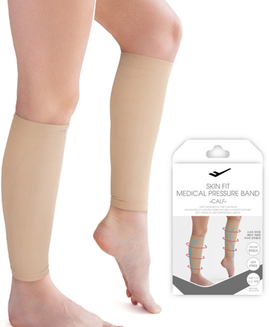 프로스펙스 스킨 핏 종아리 의료용 압박밴드 2p 세트 BEIGE, 1세트, 종아리/무릎형