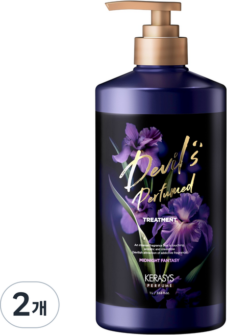 케라시스 데빌스 미드나잇 판타지 퍼퓸 손상케어 트리트먼트, 2개, 1L