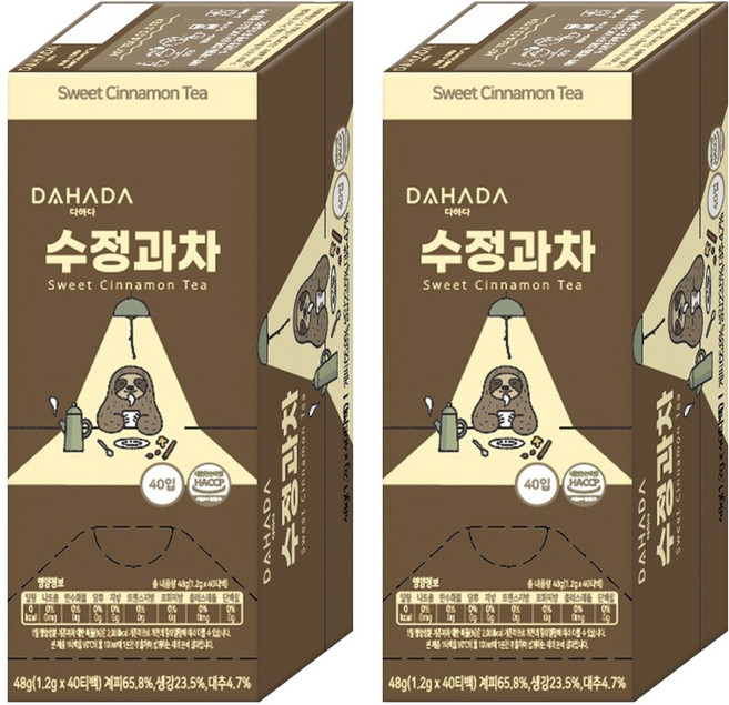 다하다 수정과차, 1.2g, 40개입, 2개
