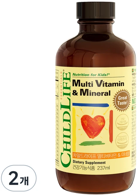 차일드라이프 멀티비타민 앤 미네랄 망고 오렌지맛, 237ml, 2개 - 쿠팡
