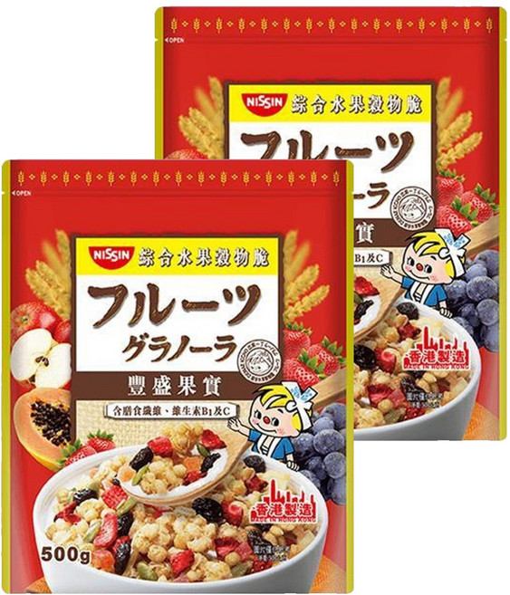 NISSIN 日清 豐盛果實綜合水果穀物脆, 500g, 2包