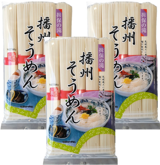 KANESU 播州素麵, 3包, 500g