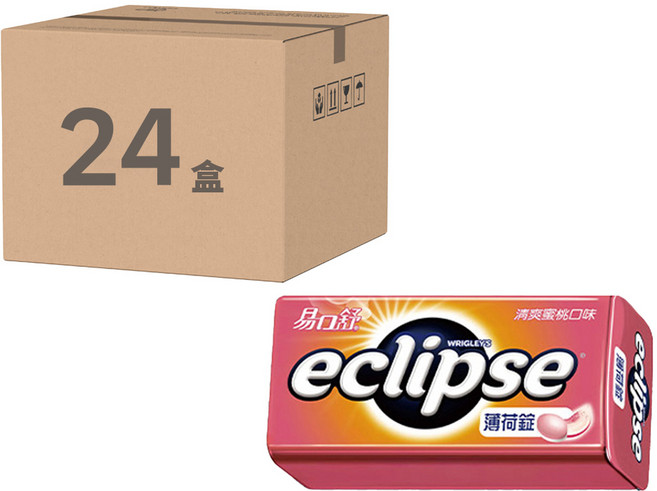 eclipse 易口舒 無糖薄荷錠 清爽蜜桃口味, 31g, 24盒