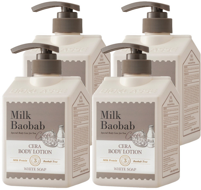 밀크바오밥 세라 바디로션 화이트솝, 600ml, 4개