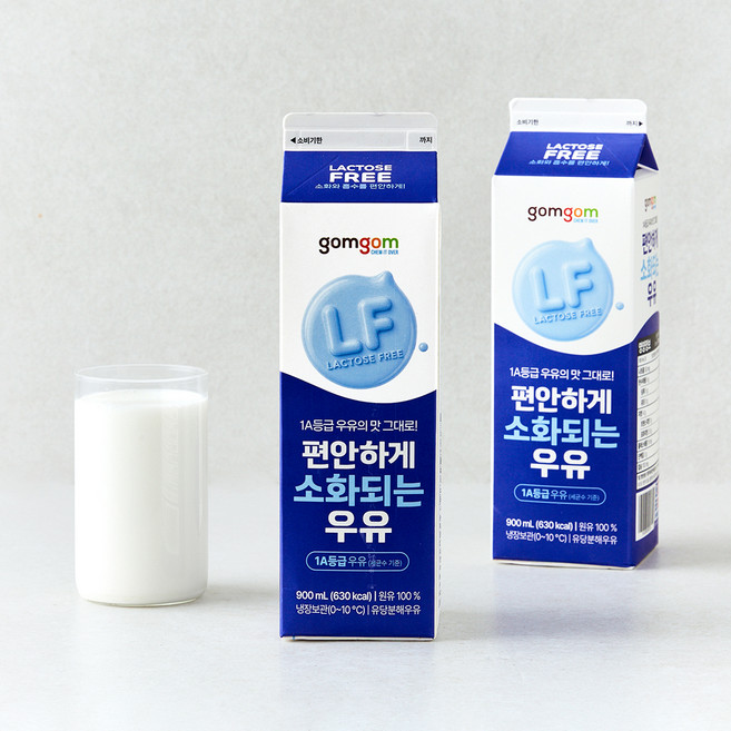 편안하게 소화되는 신선한 1A 우유, 900ml, 2개