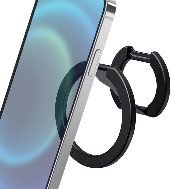 홈플래닛 맥세이프 양면자석 그립톡, 블랙, 1개