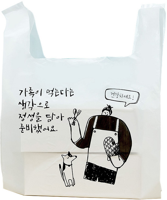 제이팩토리 손잡이 포장비닐 배달봉투 소, 100개, 1개입