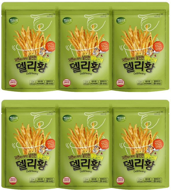 바다소리 델리황 오리지널맛 원물간식, 15g, 6개