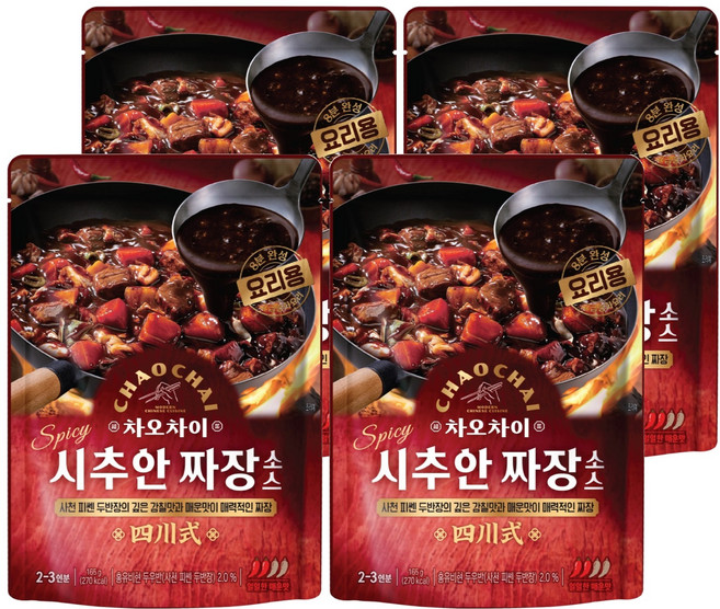 차오차이 시추안 짜장소스, 165g, 4개
