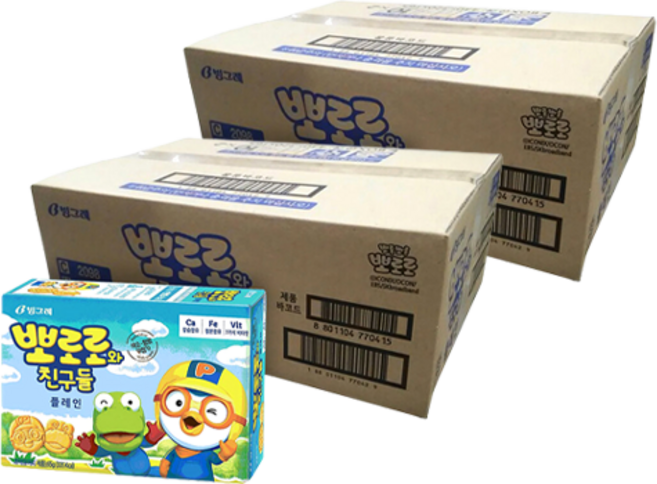 빙그레 뽀로로와 친구들 플레인 크래커, 65g, 40개