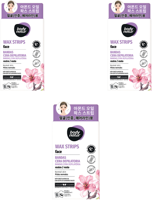 바디네이처 스위트 아몬드 왁스스트립 페이스용, 3개