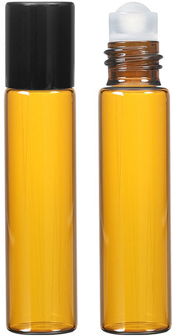 롤온 향수 용기 5ml, 30개, 블랙(캡) + 브라운(용기)