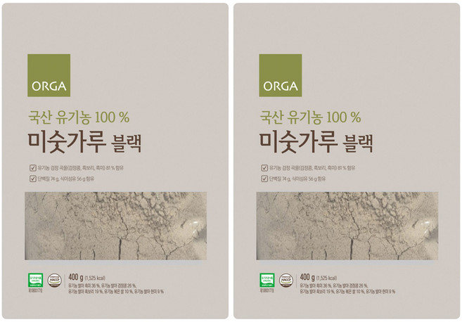 올가홀푸드 유기농 블랙 미숫가루, 400g, 2개