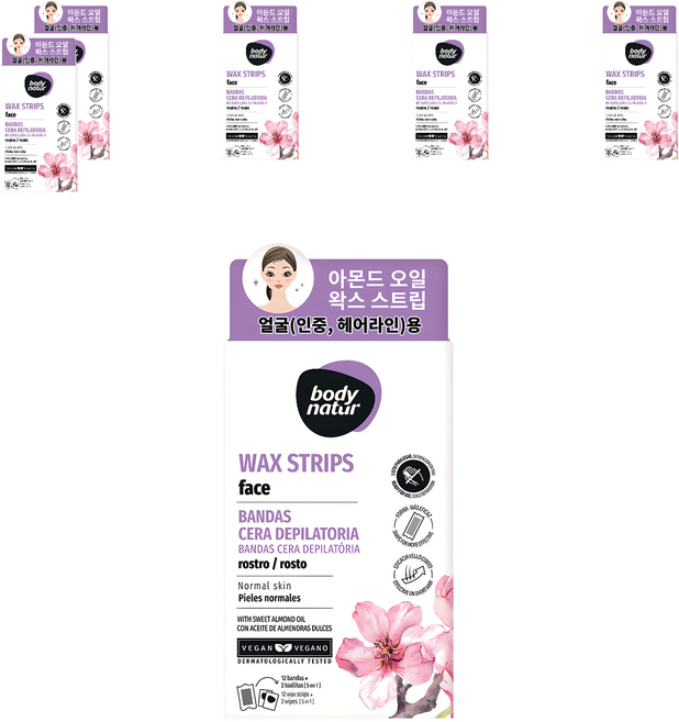 바디네이처 스위트 아몬드 왁스스트립 페이스용, 6개